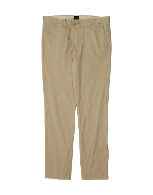 J. CREW Mens Slim Chino Trousers W32 L32 Beige Cotton