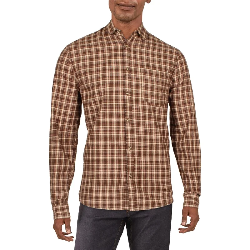 Cotton On Mens Micro Checked Collared Button-Down Shirt