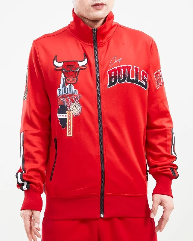 NBA CHICAGO BULLS HOMETOWN MEN'S TRACK JACKET (RED)