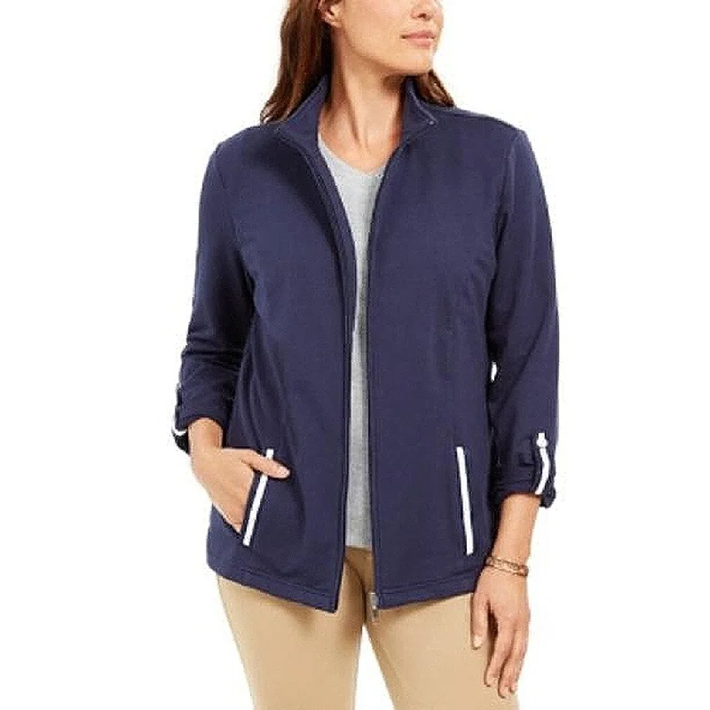 Karen Scott Women's Plus Size French Terry Jacket Blue Size OX - 0X