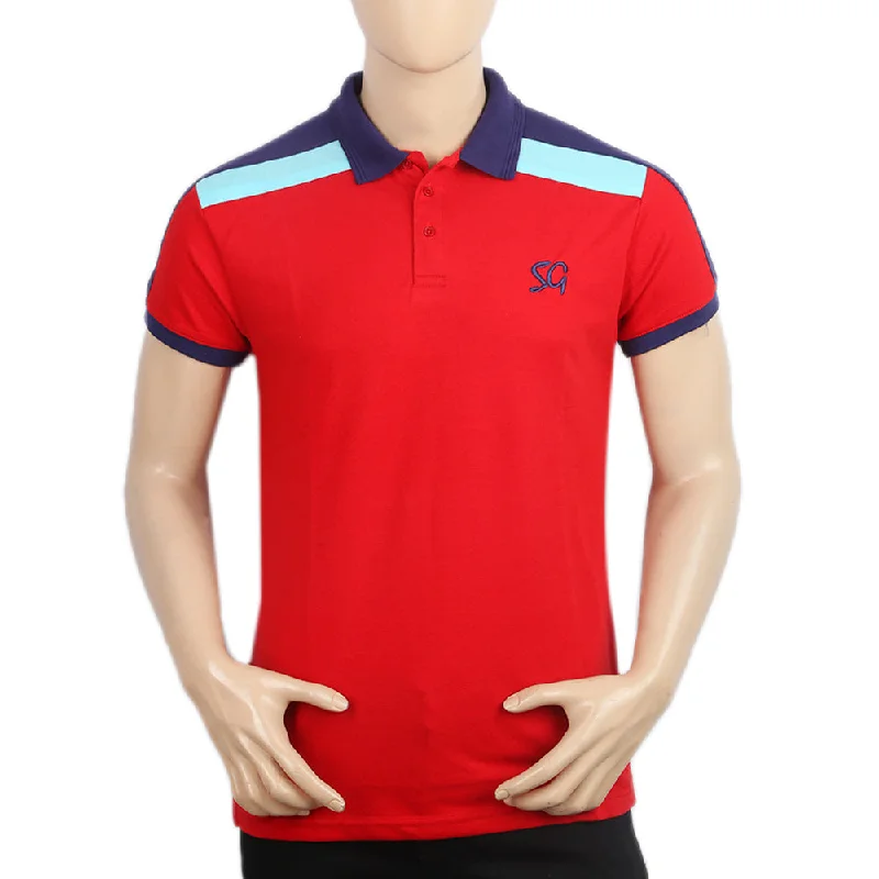 Men's Half Sleeves Polo T-Shirt - Red