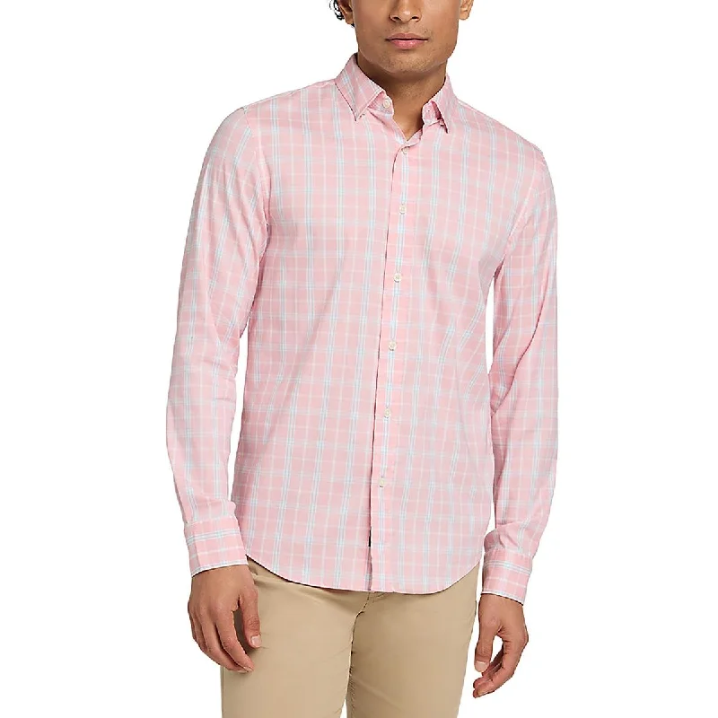 Faherty Mens Cotton Blend Plaid Button-Down Shirt