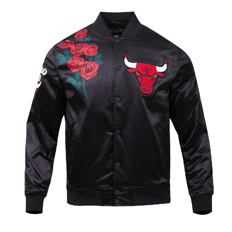 NBA CHICAGO BULLS ROSE MEN'S SATIN JACKET (BLACK)