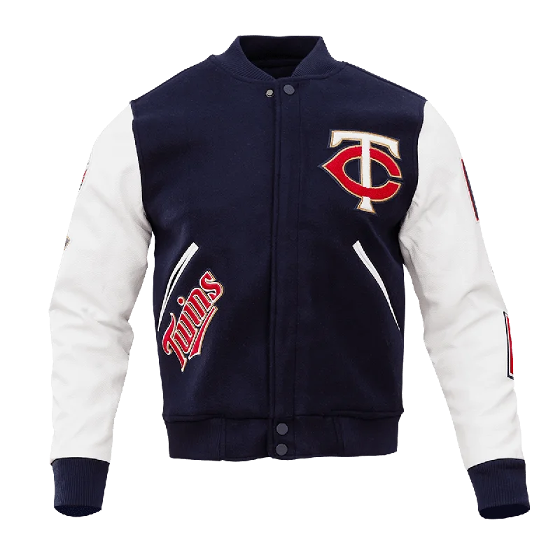 MLB MINNESOTA TWINS CLASSIC WOOL MEN'S VARSITY JACKET (MIDNIGHT NAVY/WHITE)