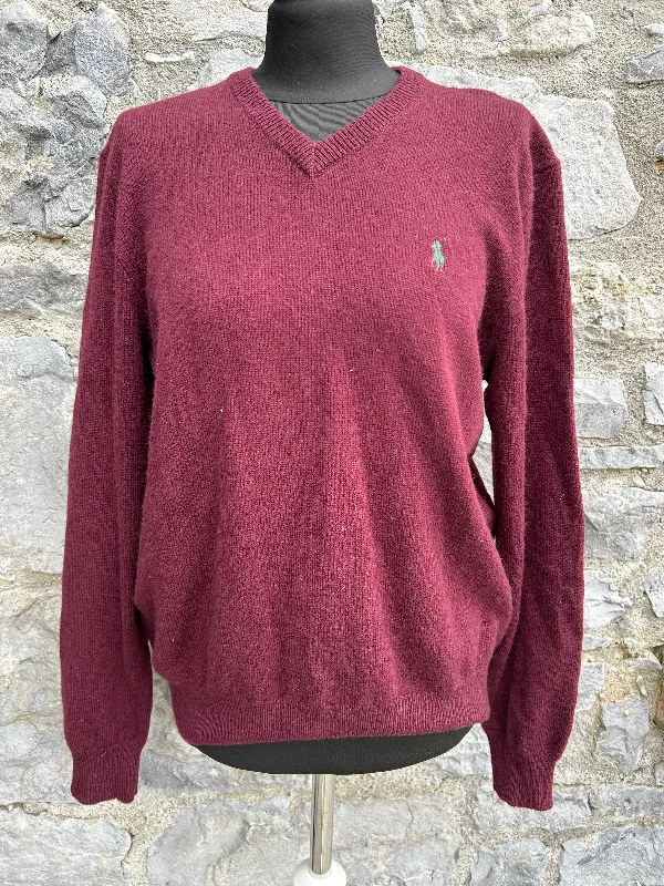 Maroon woolly jumper Small