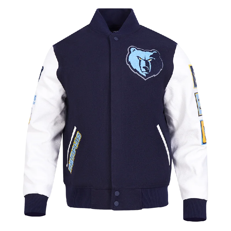 NBA MEMPHIS GRIZZLIES CLASSIC WOOL MEN'S VARSITY JACKET (NAVY)