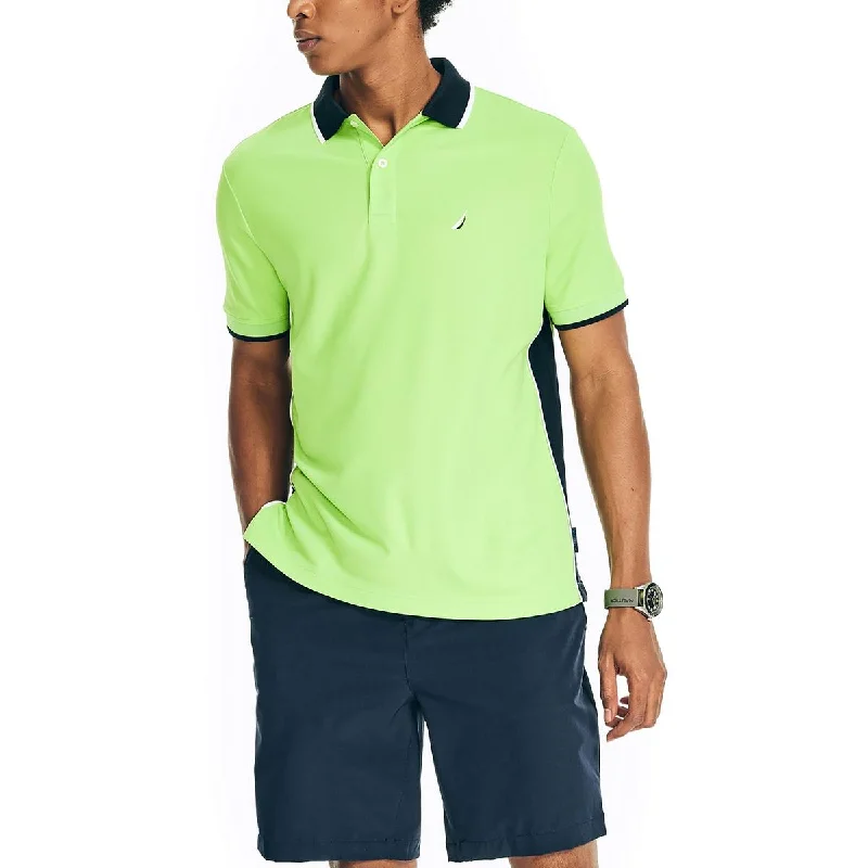 Nautica Mens Contrast Trim Collared Polo