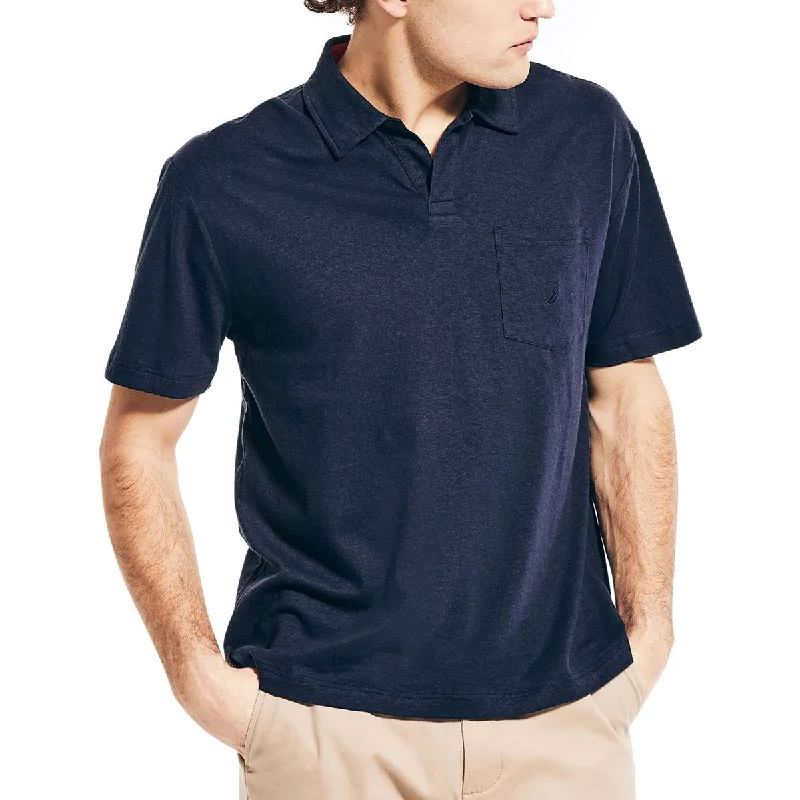 Nautica Mens Short Sleeve Logo Polo