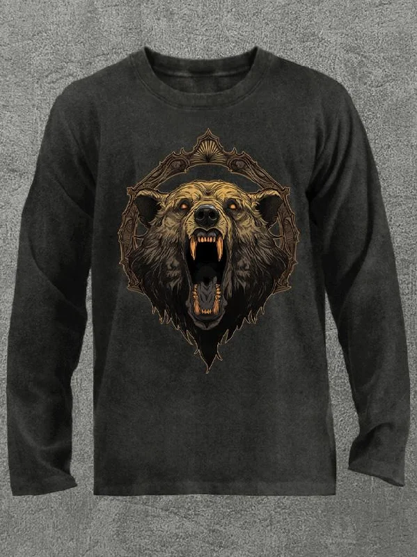 fierce bear Washed Gym Long Sleeve Shirt