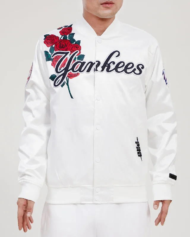 MLB NEW YORK YANKEES ROSES MEN'S TRACK JACKET (WHITE)