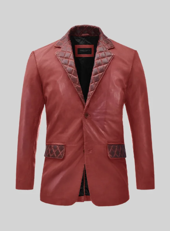 Harper Burnt Red Leather Blazer