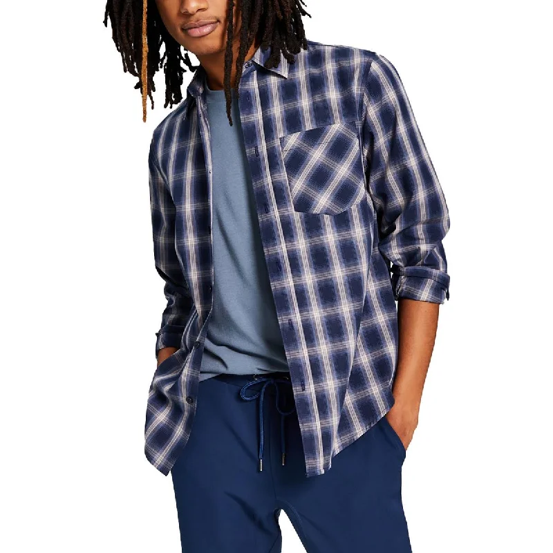 And Now This Mens Cotton Plaid Button-Down Shirt