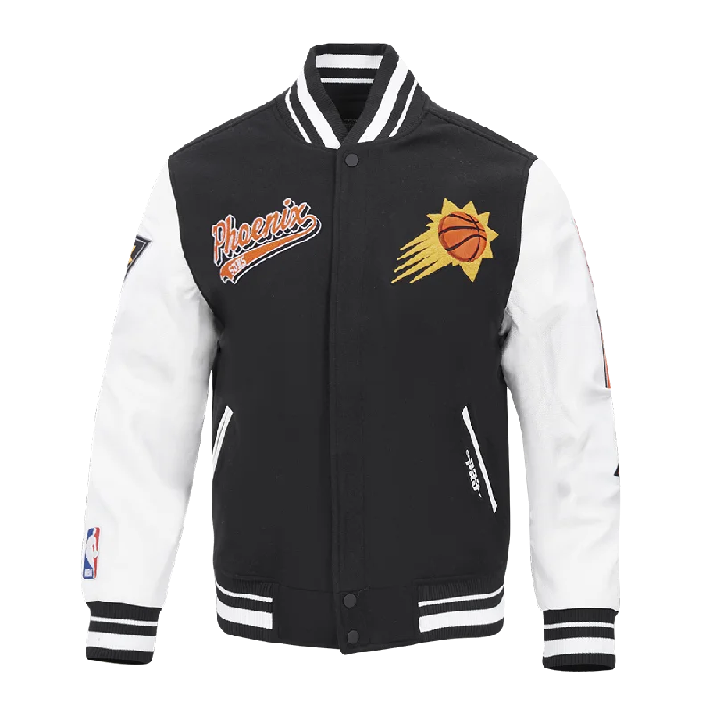 NBA PHOENIX SUNS SCRIPT TAIL MEN'S RIB WOOL VARSITY (BLACK/WHITE)