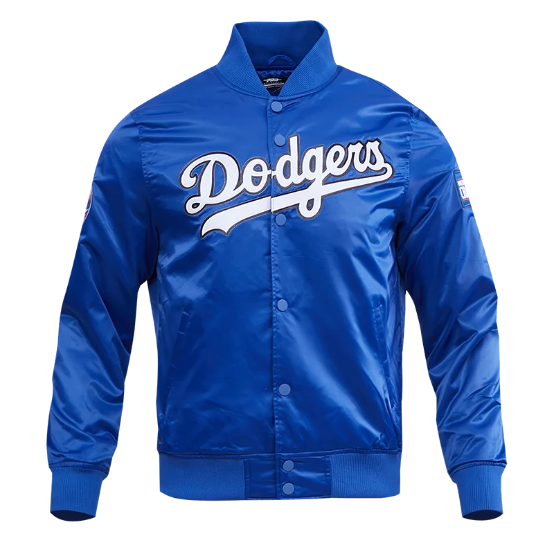 MLB LOS ANGELES DODGERS BIG LOGO MEN'S SATIN JACKET (DOGERS BLUE)