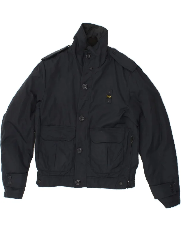 BLAUER Mens Military Jacket UK 40 Large Navy Blue