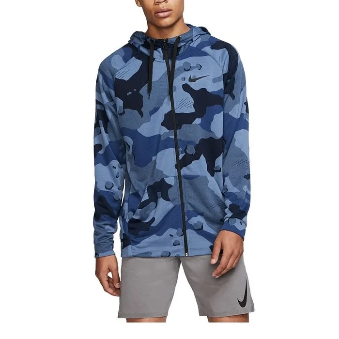 Nike Men's Dri-Fit Camo Zip Hoodie Med Blue Size Extra Large - XL