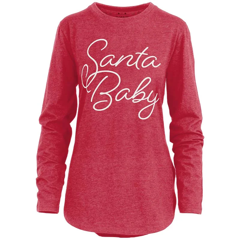 Santa Baby Rounded Bottom Long Sleeve T-Shirt