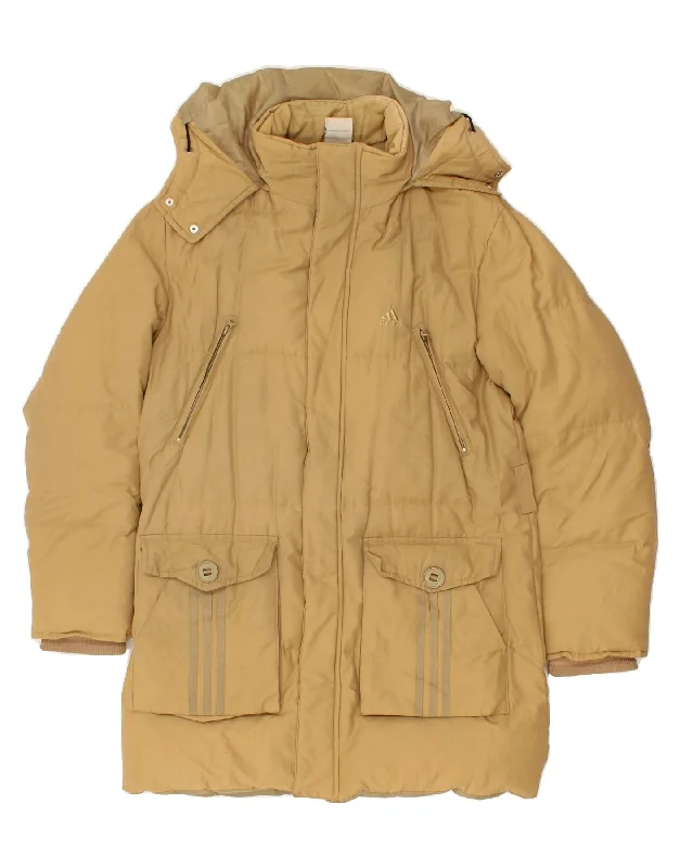 ADIDAS Mens Hooded Padded Coat UK 40/42 Medium Beige