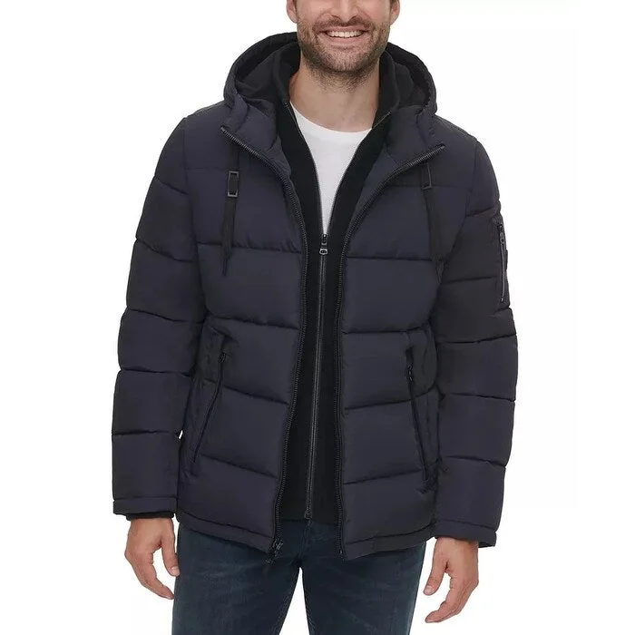 Calvin Klein Men's Hooded Puffer Jacket Black Size XX-Large - XXL