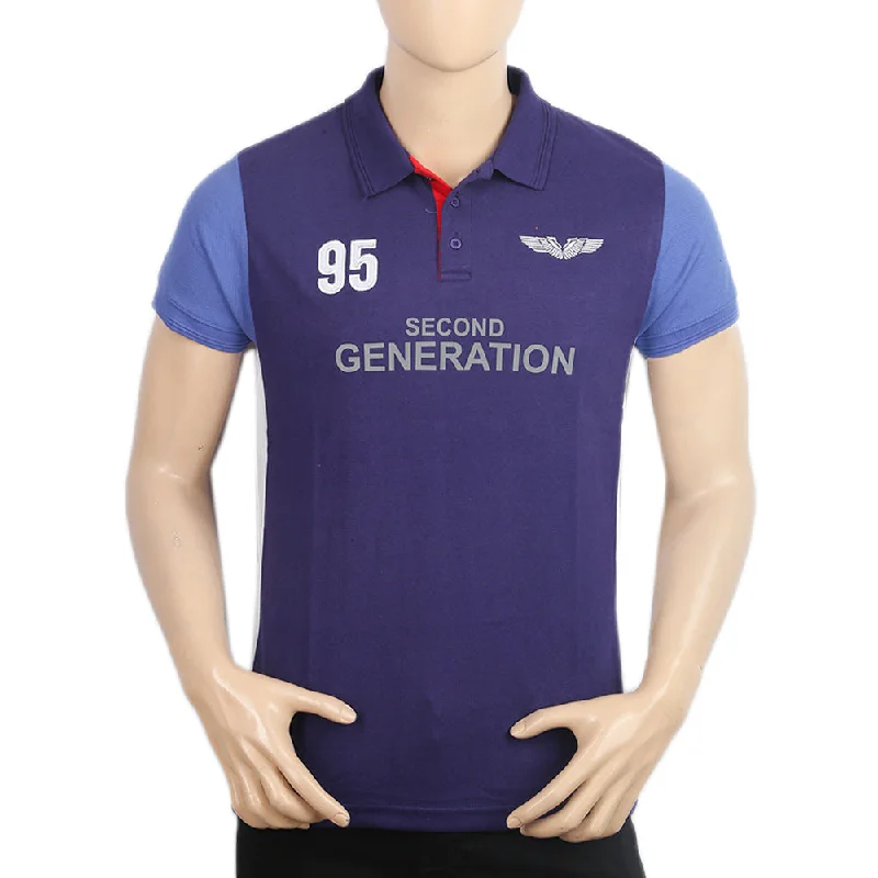 Men's Half Sleeves Polo T-Shirt - Navy Blue