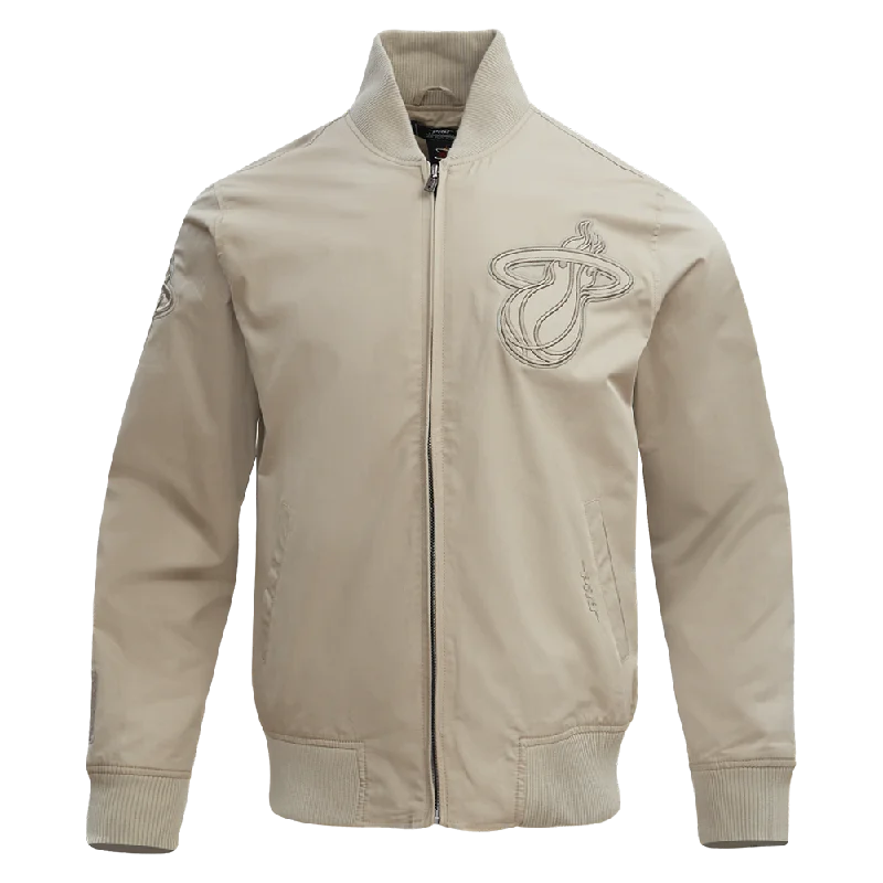 NBA MIAMI HEAT NEUTRAL TWILL JACKET (TAUPE)