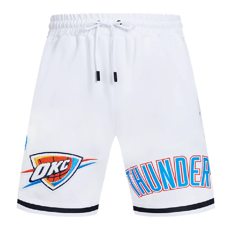 NBA OKLAHOMA CITY THUNDER CLASSIC CHENILLE MEN'S SHORT (WHITE)