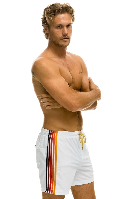 MEN'S 5 STRIPE FLEX SHORTS - WHITE