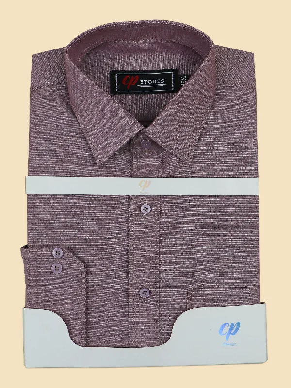 Light Maroon Formal Dress Shirt For Men MFS128