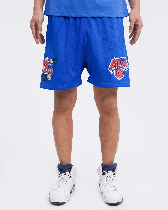 NBA NEW YORK KNICKS ROSES MEN'S MESH SHORT (ROYAL BLUE)