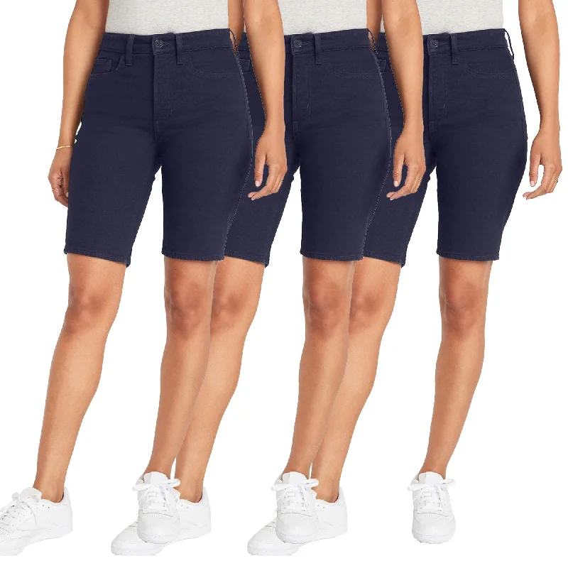 3-Pack Girls School Uniform Super Stretch Bermuda Shorts