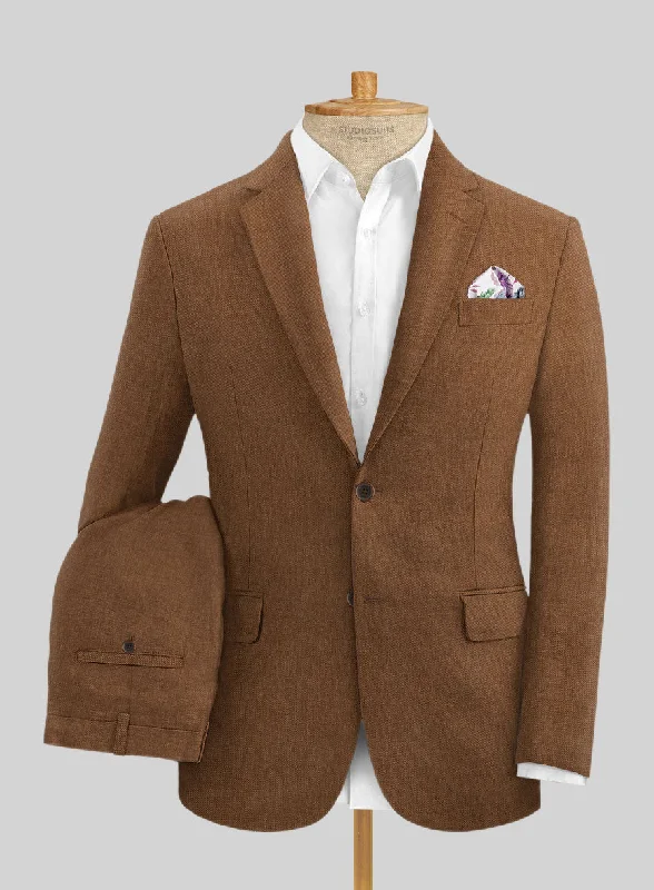 Solbiati Art Du Lin Otter Brown Linen Suit