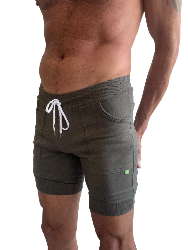 Cuffed Yoga Short (Army Green)