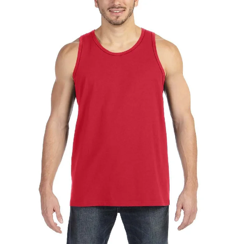 Men's Sleeveless Crew Neck Tank Top with Bound Neck and Armholes