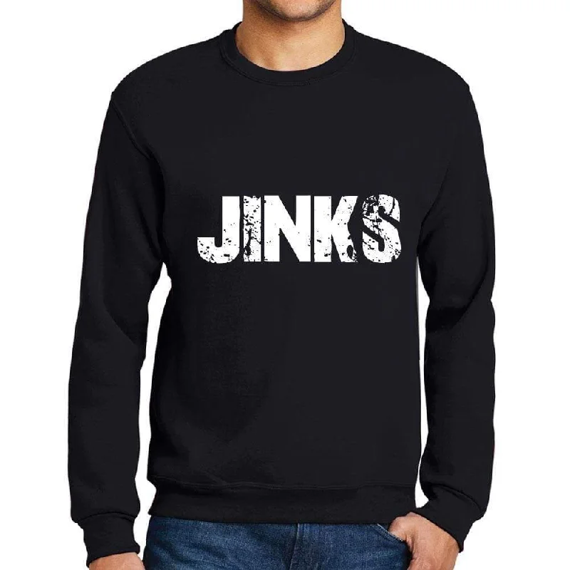 Men's Printed Graphic Sweatshirt Popular Words JINKS Deep Black