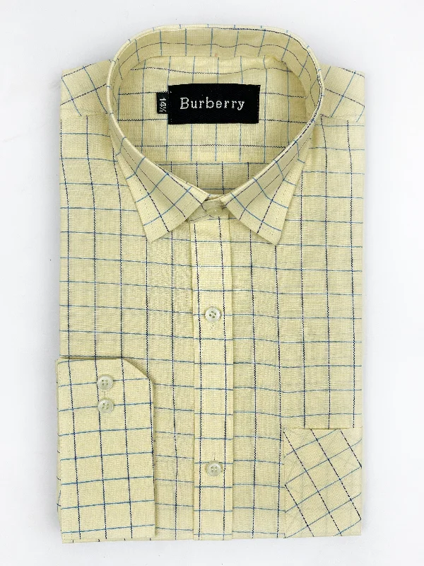 Yellow Formal Dress Shirt For Men MFS134