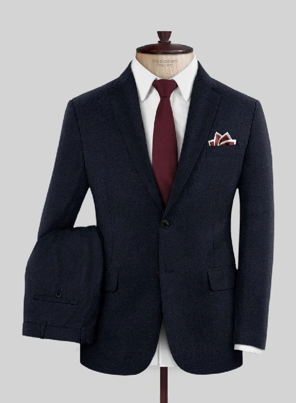 Scabal Sapphire Herringbone Blue Wool Suit