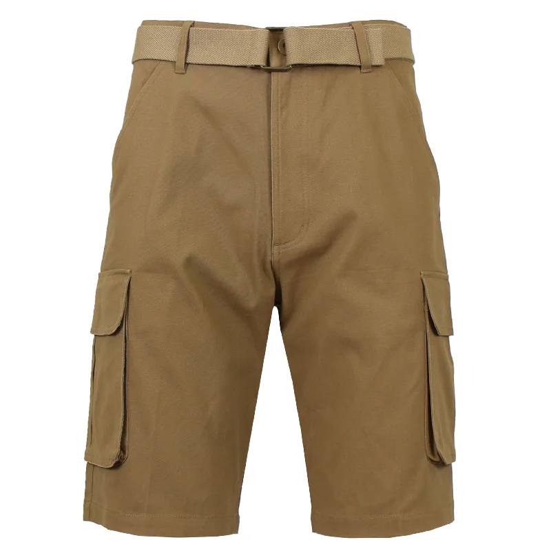 Men's Cotton Flex Stretch Cargo Shorts with Belt