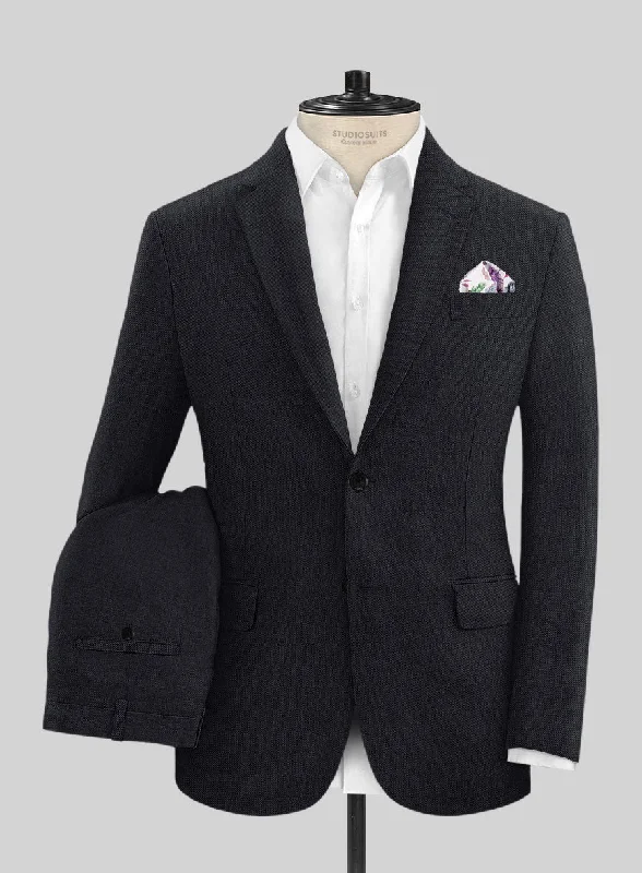 Solbiati Art Du Lin Dark Blue Linen Suit