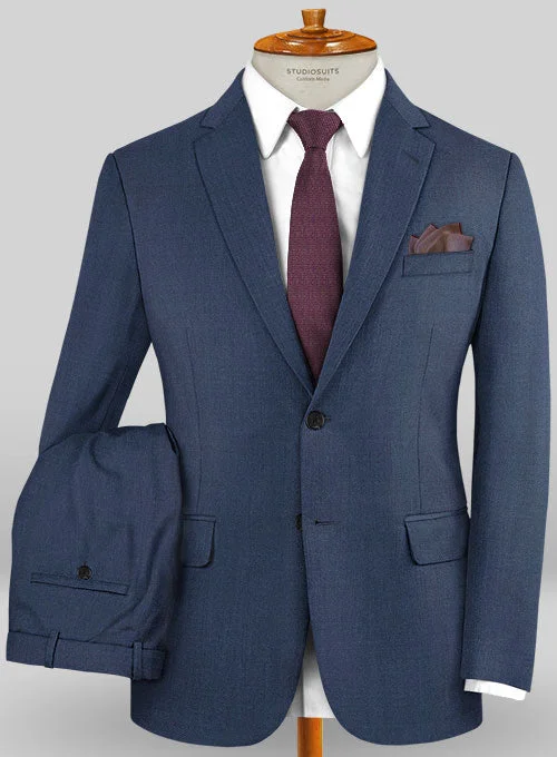 Caccioppoli Sun Dream Ink Blue Wool Silk Suit