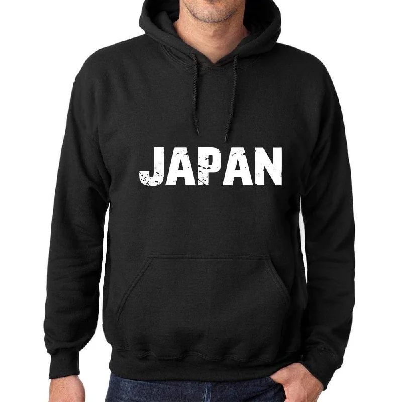 Men's Women's Unisex Printed Graphic Cotton Hoodie Soft Heavyweight Hooded Sweatshirt Pullover Popular Words JAPAN Deep Black