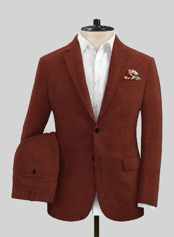 Solbiati Art Du Lin Auburn Linen Suit