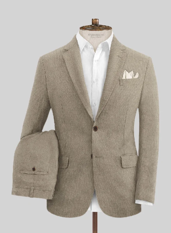 Solbiati Art Du Lin Hazel Brown Linen Suit