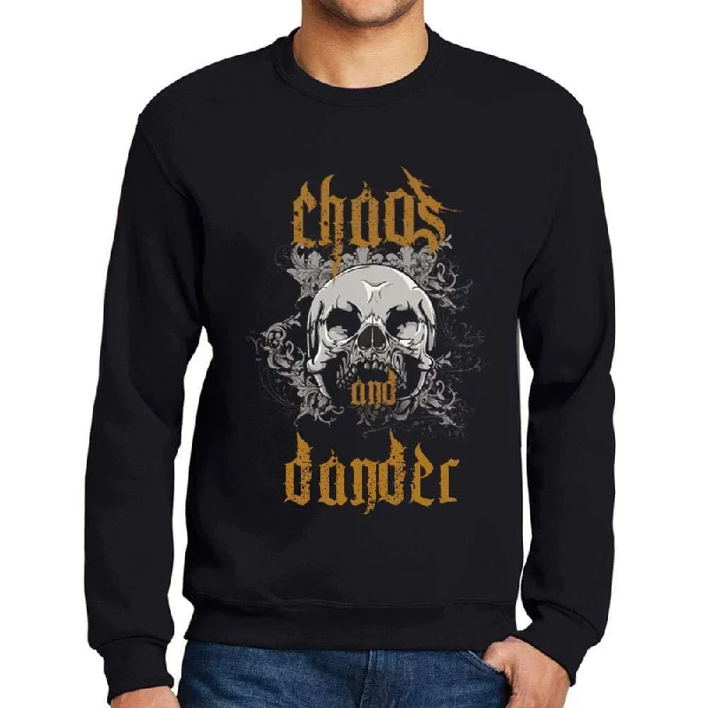 Ultrabasic - Homme Imprimé Graphique Sweat-Shirt Chaos and Dander Noir Profond