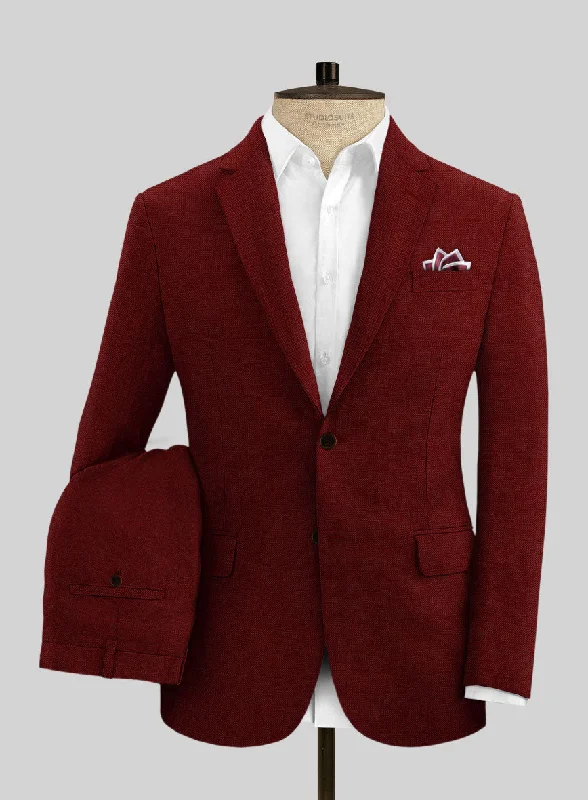 Solbiati Art Du Lin Rustic Red Linen Suit