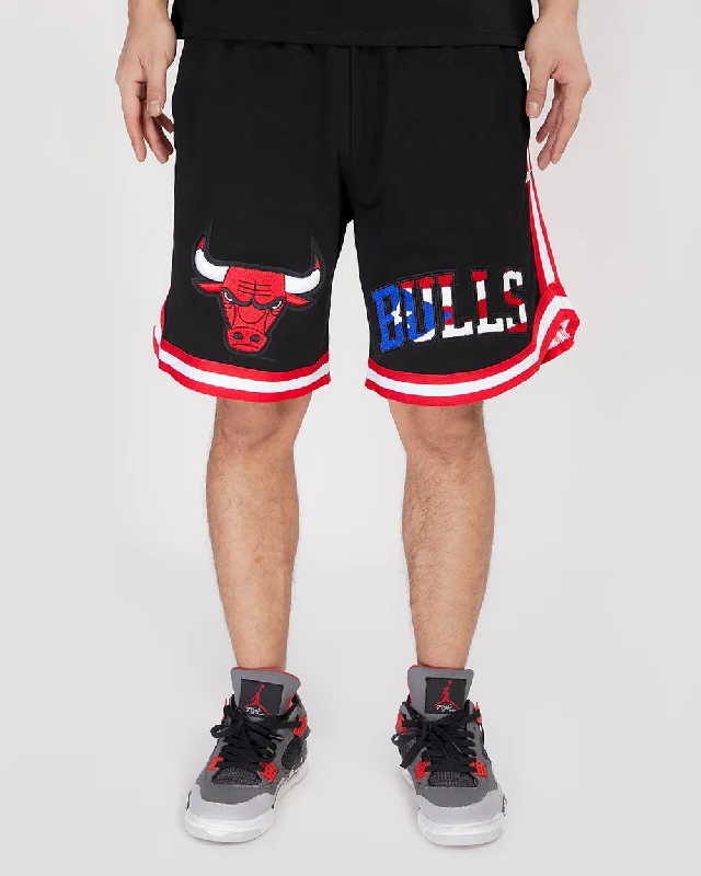 NBA CHICAGO BULLS PUERTO RICO WORDMARK PRO MEN'S SHORT (BLACK/RED)