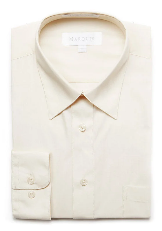 Marquis Men's Classic Fit Solid Dress Shirt - Ecru