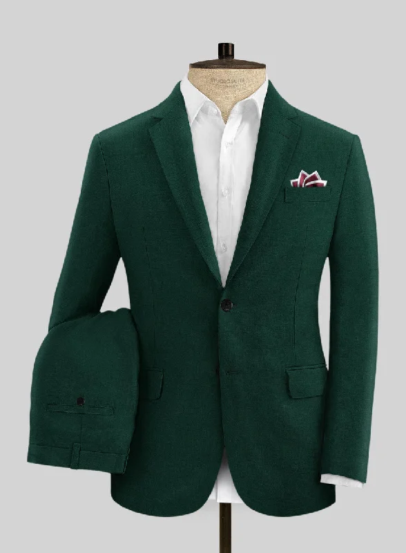 Solbiati Art Du Lin Green Linen Suit