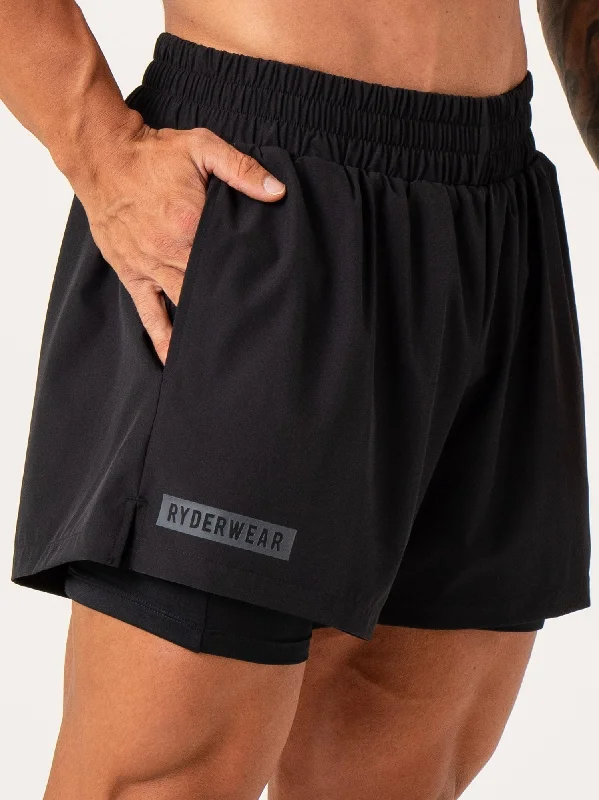 Pursuit 2 In 1 Training Shorts - Black