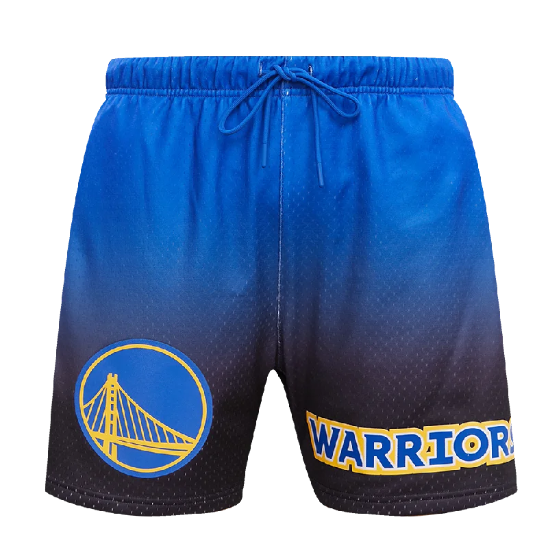 NBA GOLDEN STATE WARRIORS TEAM MEN'S MESH SHORT (BLACK/ROYAL BLUE)