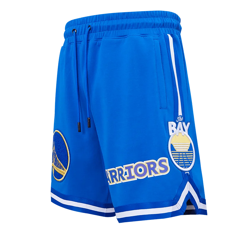 NBA GOLDEN STATE WARRIORS CLASSIC CHENILLE MEN'S SHORT (ROYAL BLUE)